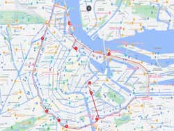 Itinéraire du bus touristique d'Amsterdam
